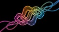Abstract neon tubes interwoven against black space Royalty Free Stock Photo
