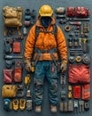 construction worker knolling style