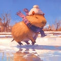 Happy Hamster Ice Skating Adventure!