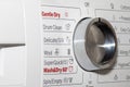 Close-Up View of a Washing Machine Control Panel With Various Program Options Royalty Free Stock Photo
