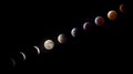 Phases of a Lunar Eclipse A Celestial Journey Through Night Sky Wonders Royalty Free Stock Photo