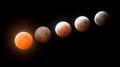 The Complete Lunar Eclipse Journey from Blood Moon to Full Glow Royalty Free Stock Photo