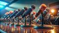 Expert Interview Setup at a Press Conference A Comprehensive Look at Microphone Placement and Media Interactions Royalty Free Stock Photo