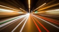 Streaking Light Trails on a Highway at Night Showing Motion Blur road Royalty Free Stock Photo
