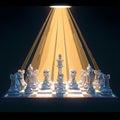 Glass Chess Set - Illuminating Play Royalty Free Stock Photo