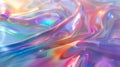 Ethereal holographic waves with a dynamic iridescent sheen. AI generated