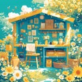 Beekeeper\'s Cozy Garden Shed Royalty Free Stock Photo