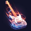 Electric Guitar Icon: Vibrant Sound Waves