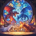 Epic Fantasy Stained Glass Window