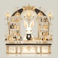 Elegant Rabbit Perfumer Royalty Free Stock Photo