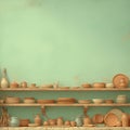 Authentic Ceramic Collection on Shelves Royalty Free Stock Photo