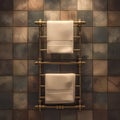 Modern Bathroom Luxury with Sculptural Towel Warmer Royalty Free Stock Photo