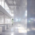 Modern Office Space with Unique Lighting and Design Royalty Free Stock Photo