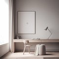 Modern Home Office - Serene Workspace Royalty Free Stock Photo