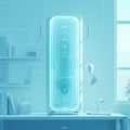 Striking Cyberpunk Air Purifier in Futuristic Setting