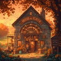 Cozy Autumn Mill - Quaint & Charmingly Rustic Royalty Free Stock Photo