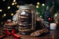 multilayer christmas cookies in jar