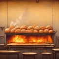 Bakery Oven: Artisan Bread Baking Royalty Free Stock Photo