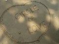 Circle of Love Etched in Sand as a Symbol of Eternal Connection and Natural Affection Royalty Free Stock Photo
