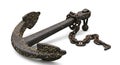 Rusted nautical anchor covered with barnacles Royalty Free Stock Photo