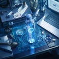 Innovative Technology in Action - Futuristic Lab Environment Royalty Free Stock Photo