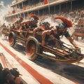 Ancient Chariot Race, High-Speed Action Royalty Free Stock Photo