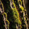 The image captures the intricate beauty of natural growth on tree surfaces Royalty Free Stock Photo