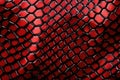This image captures the intricate and mesmerizing pattern of a red snake skin up close, Red and black exotic snake skin pattern,