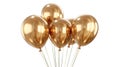 Golden Celebration: Helium Balloon Soars for Birthday Party and Festivities on Isolated White Background Royalty Free Stock Photo