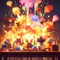 Animals in a Lab Explosion