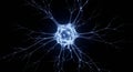 Glowing blue neuron cell abstract macro structure Royalty Free Stock Photo