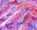 Luxurious satin ripples in a vibrant, iridescent dreamscape. AI generated