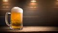 Tempting beer: A golden sip in the dark comfort of the pub Royalty Free Stock Photo