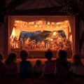 Fairy Tale Puppet Show Delights Children Royalty Free Stock Photo