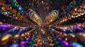 Prismatic Spectrum: Abstract Fiber Optics Art in Colorful Indoor Light Display
