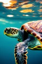 a turtle under the sea generated by ai Royalty Free Stock Photo