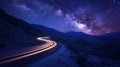 Starry Passage: Nighttime Drive Through Mountain Roads