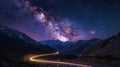 Starry Passage: Nighttime Drive Through Mountain Roads