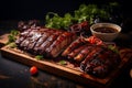 delicious bbq pork ribs food photography
