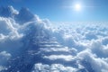 Aerial View of Sky and Clouds From an Airplane Generative AI Royalty Free Stock Photo