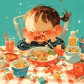 Toddler\'s Frustration at Dinner Time