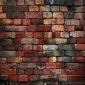 old brick wall of multicolored stone brickwork