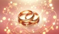 Elegant Wedding Rings on Shimmering Background, AI Generated Royalty Free Stock Photo