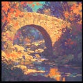 Peaceful Autumn Bridge Scene