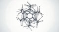 Chrome geodesic molecular structure on white Royalty Free Stock Photo