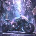 Cyberpunk Motorcycle Holographic Paint