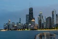 Image captures a stunning view of the skyline of Chicago
