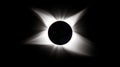 Total solar eclipse sun corona moon silhouette starry sky monochrome Royalty Free Stock Photo