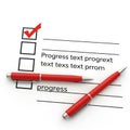 Checklist with red pens symbolizing task completion and project progress Royalty Free Stock Photo