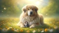 Gentle Guardian: A Dog\'s Tender Care for a Kitten